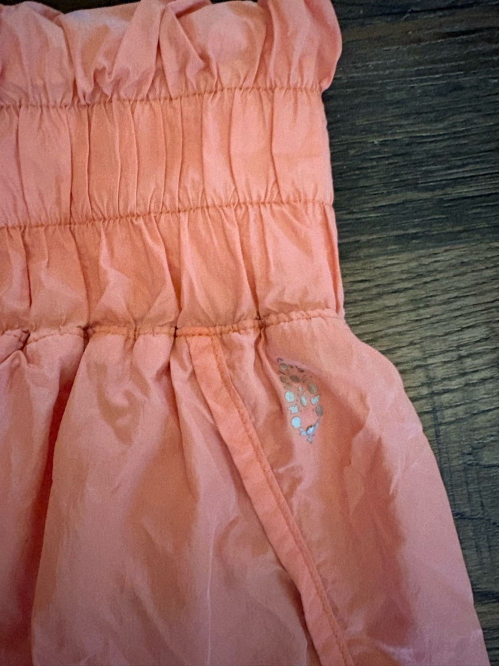 Free People Coral Pink Smocked Waist Ruffle Shorts - Picture 3 of 3